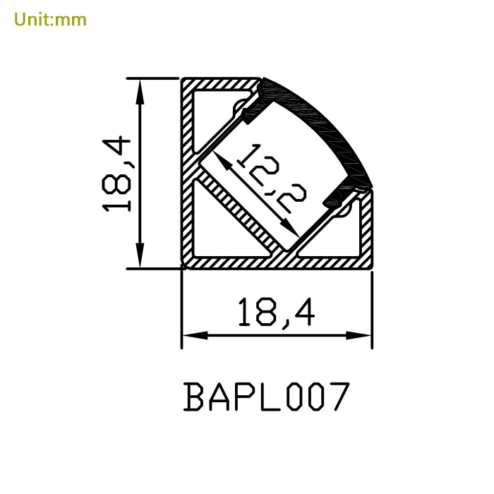 LED Corner Channel Aluminum Profile For 12mm LED Lighting Strips LED Corner Channel Aluminum Profile For 12mm LED Lighting Strips